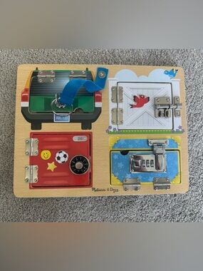 Melissa & Doug Lock and Latch Wooden Latch Board